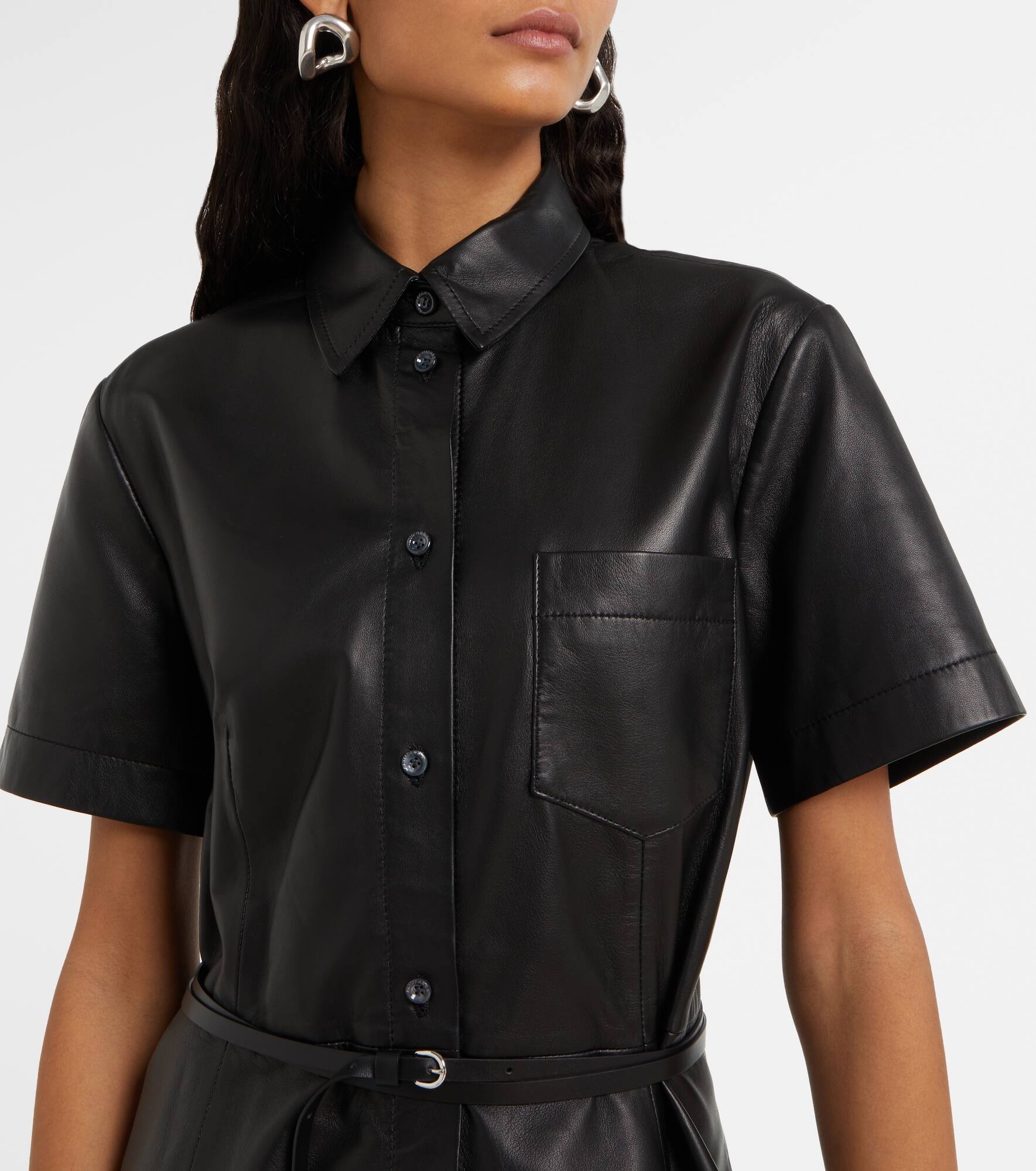 Kiera leather shirt dress - 4