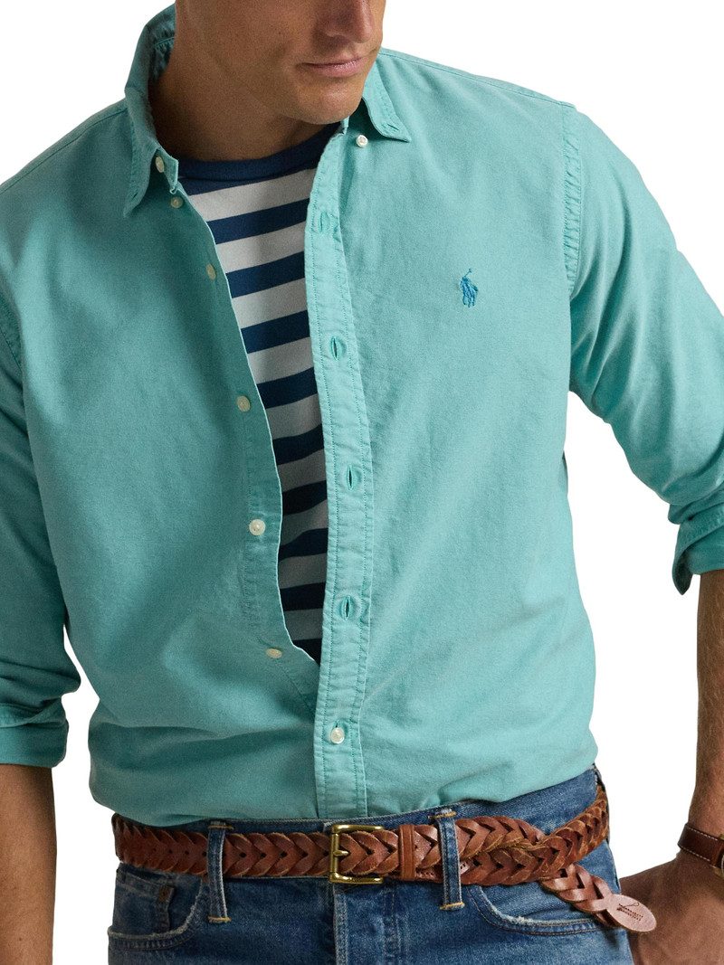 Men's Classic-Fit Garment-Dyed Oxford Shirt - Deep Seafoam 5