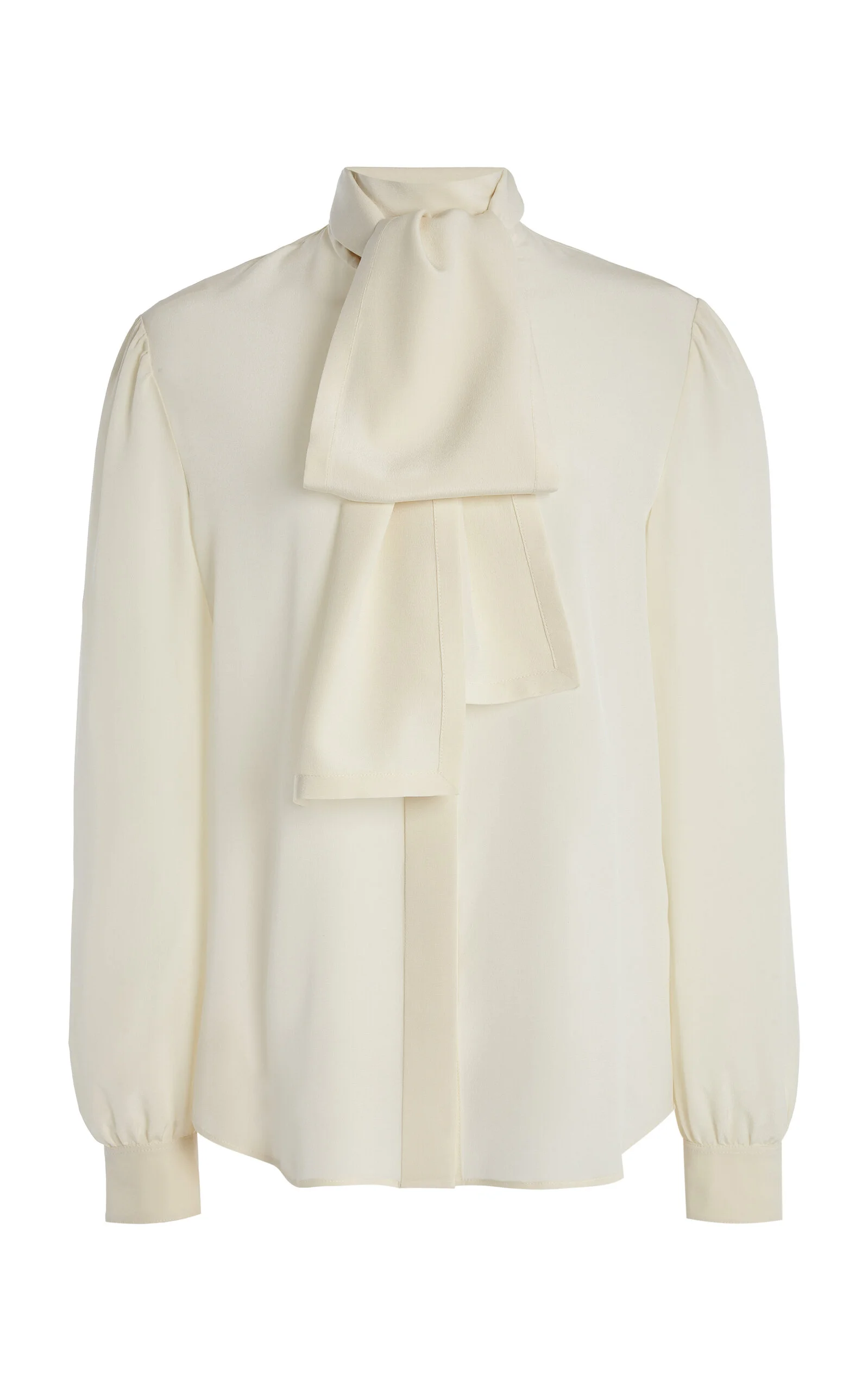 Lavaliere Bow Silk Top white - 1