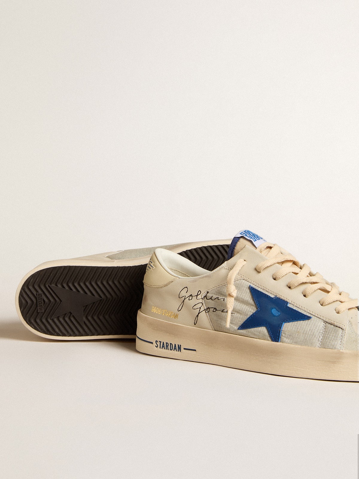 Stardan in nylon with blue leather star and ivory leather heel tab - 3