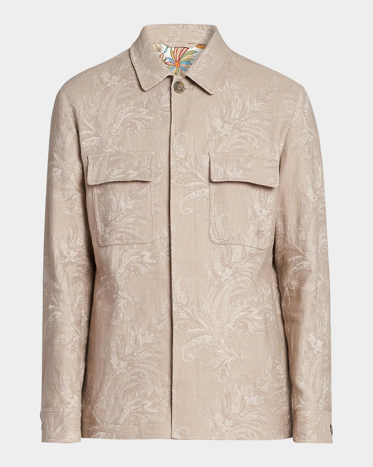 Men's Paisley Jacquard Cotton Overshirt - 1