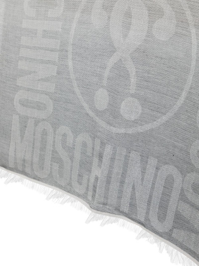 Moschino logo-jacquard frayed-edge scarf outlook