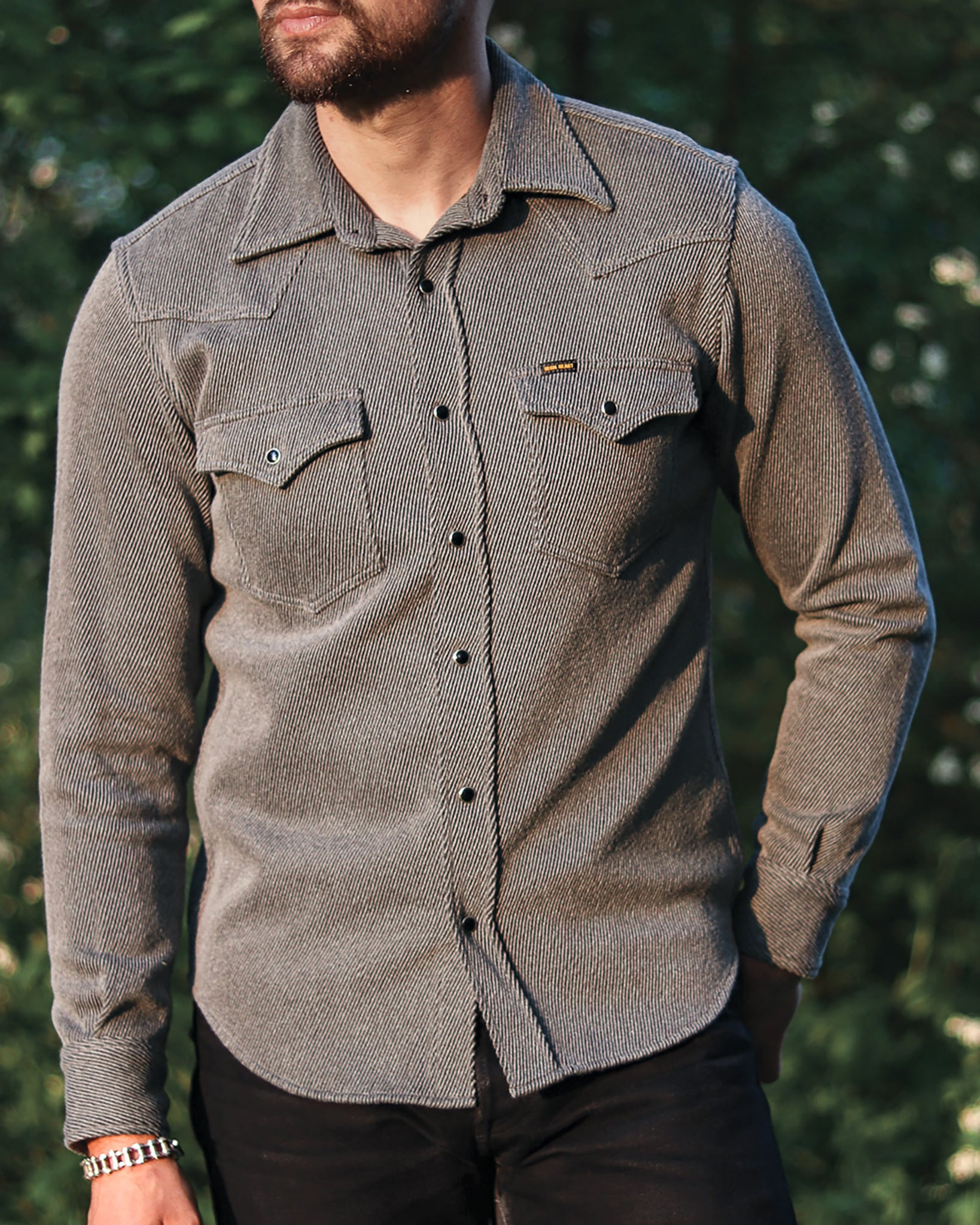 IHSH-254-GRY Kersey Western Shirt - Grey - 4