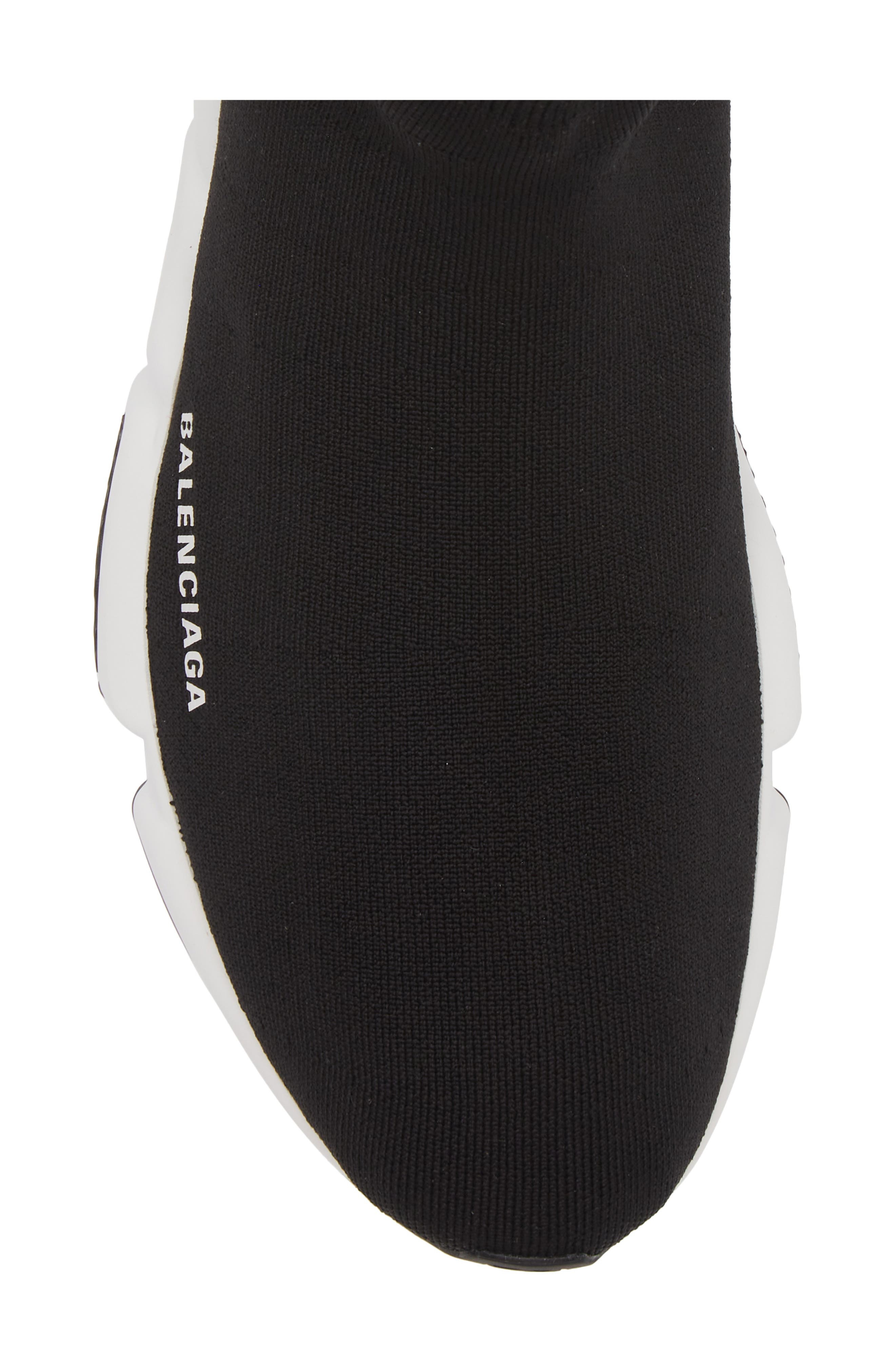 Balenciaga Speed LT Sock Sneaker in Black/White/Black at Nordstrom - 5