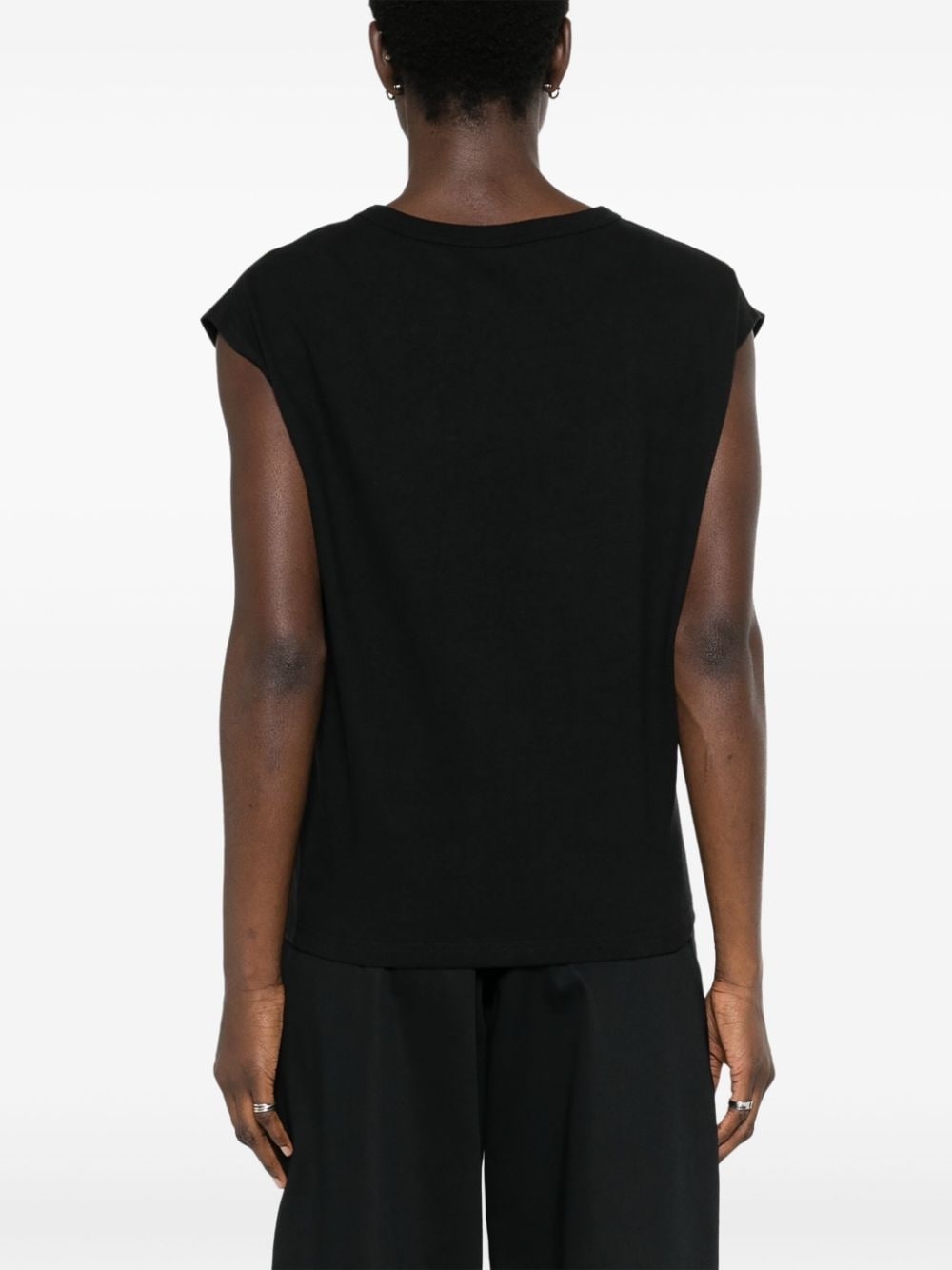 sleeveless jersey T-shirt - 4