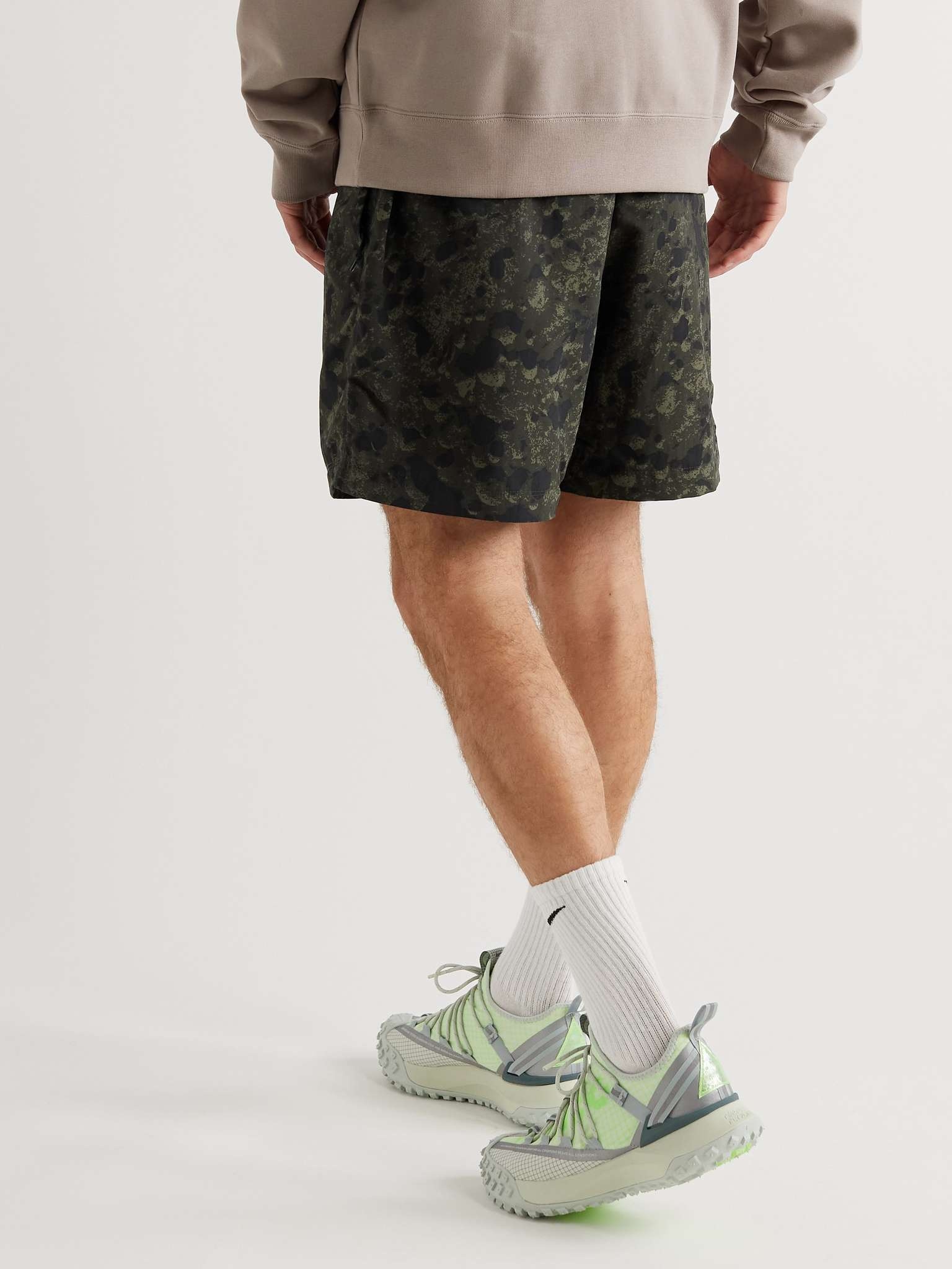 NRG ACG Wide-Leg Camouflage-Print Belted Nylon Shorts - 4