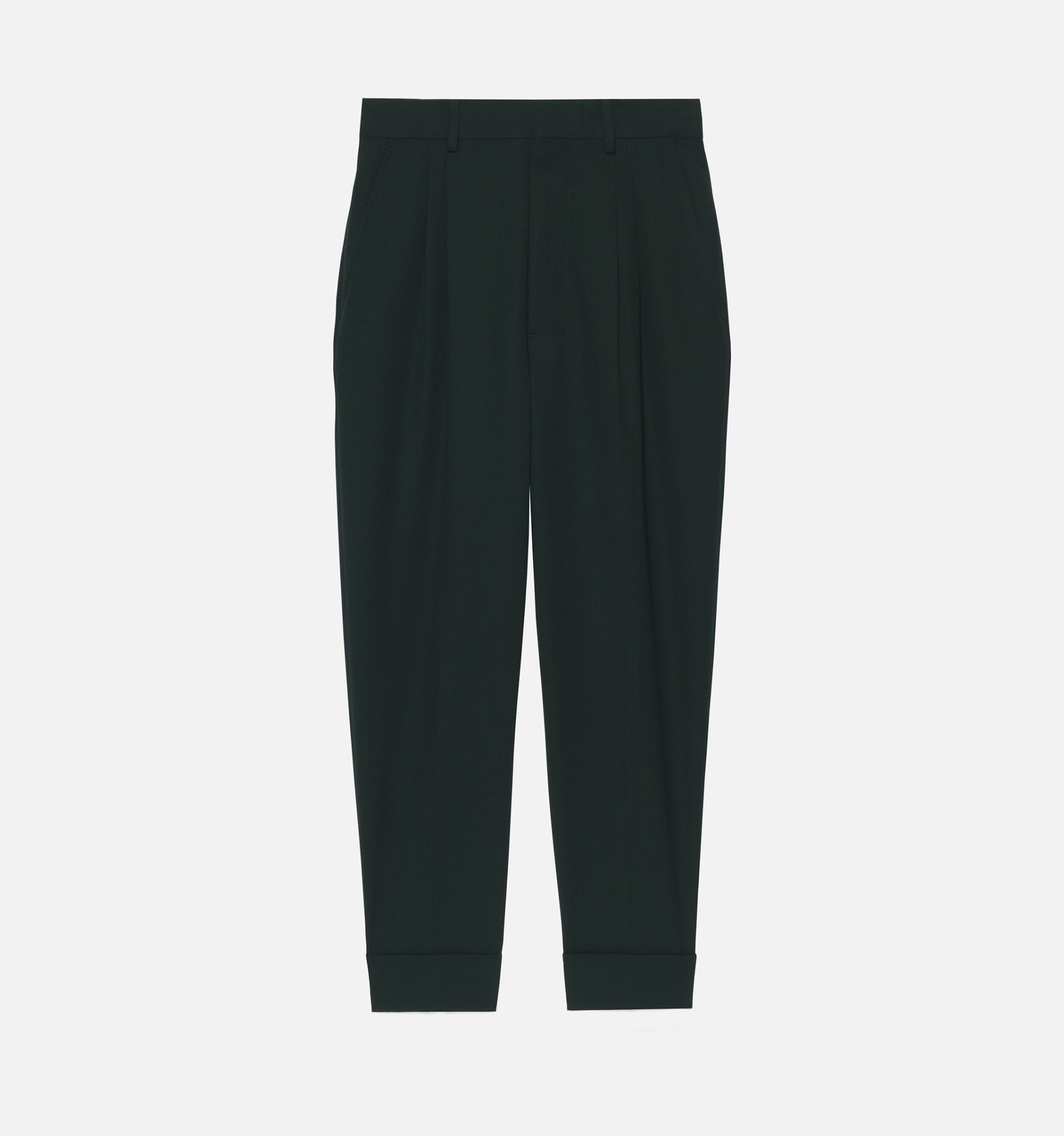 Carrot Fit Trousers With Hem And Pleats - 5