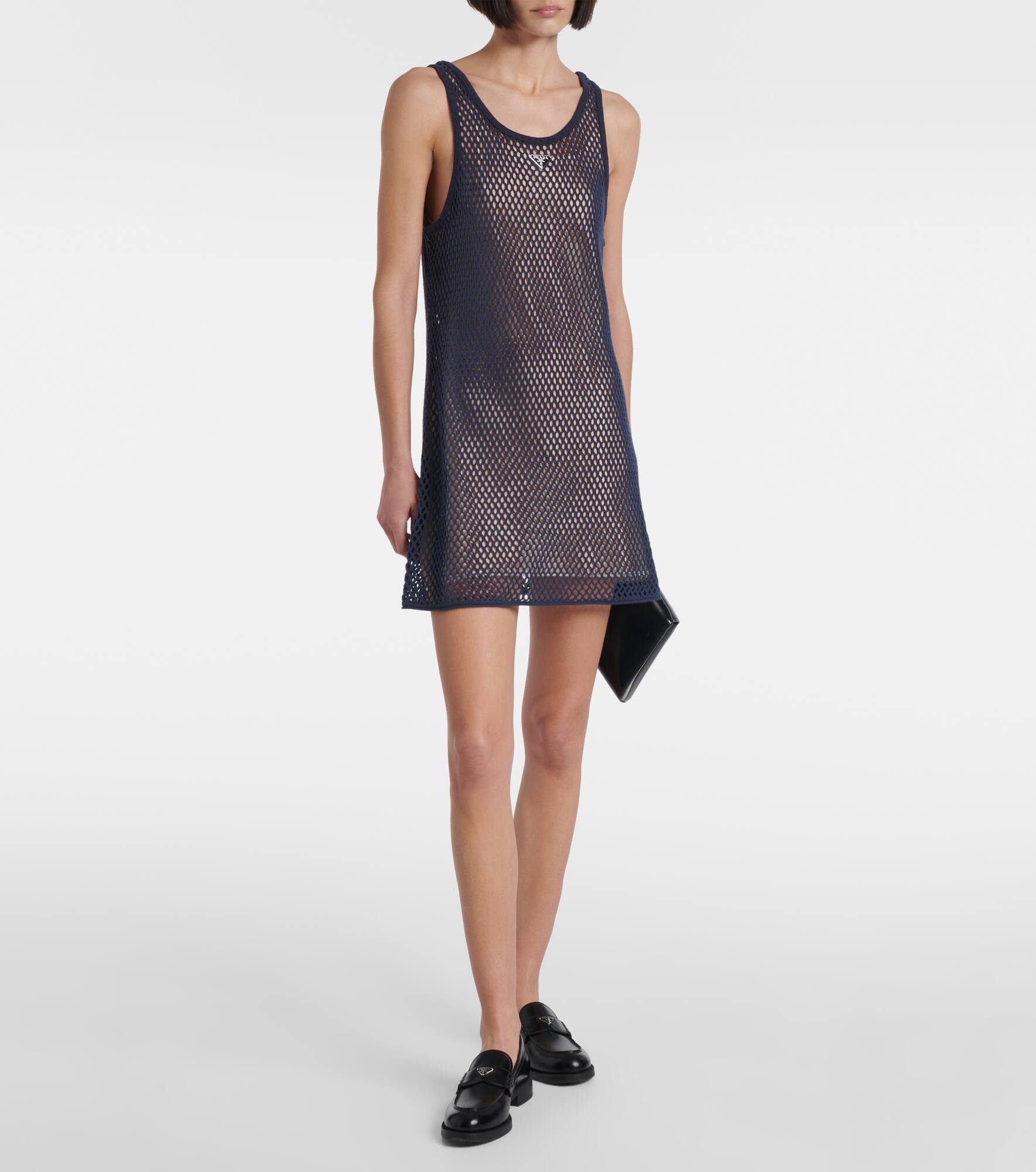Cotton fishnet minidress - 2