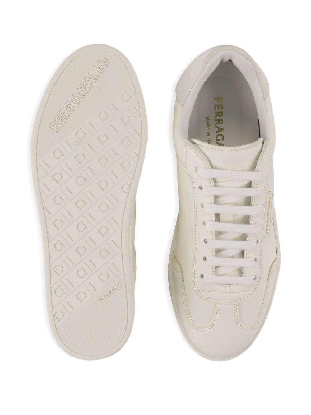 suede-panelled leather sneakers - 4