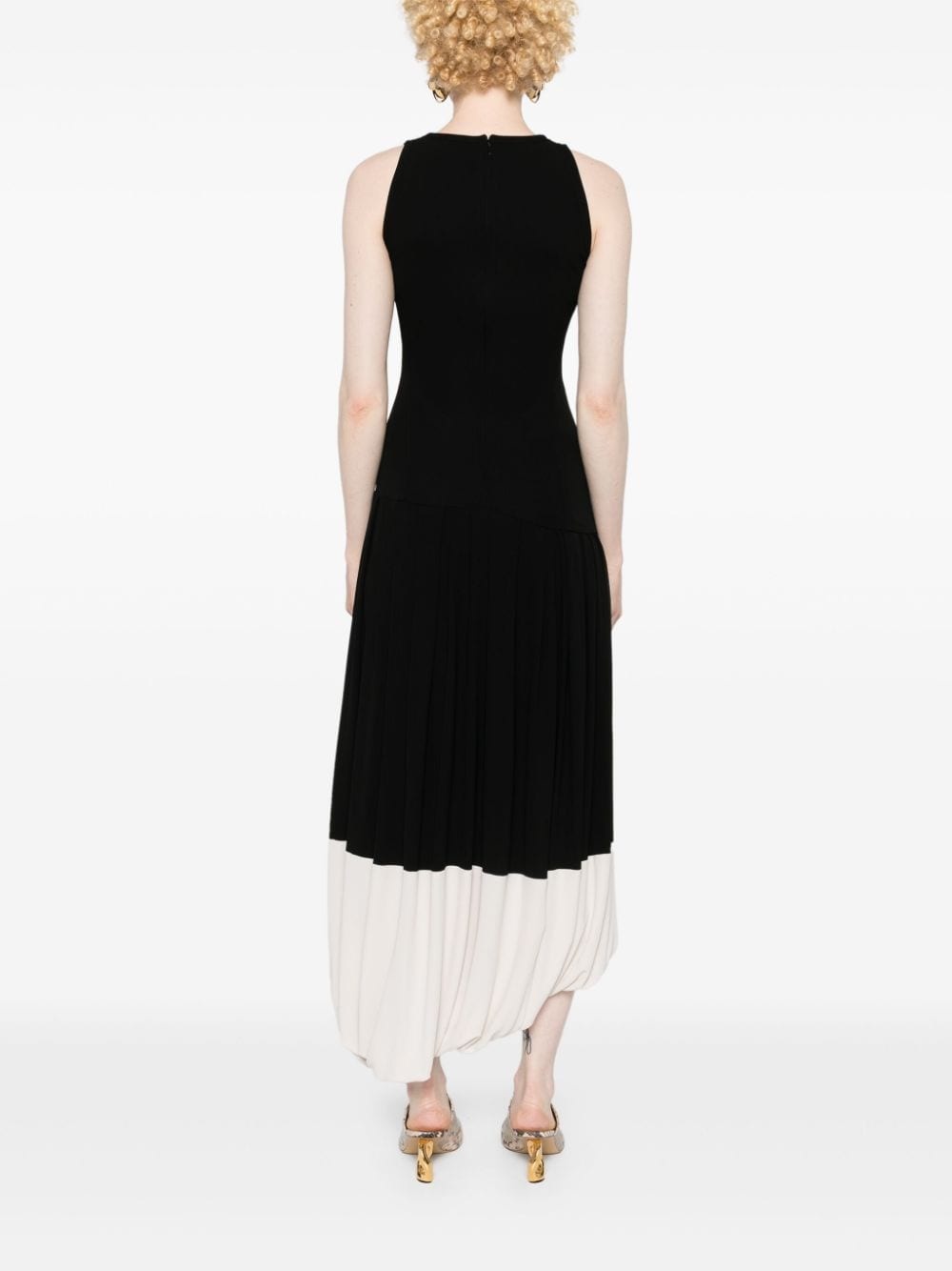 pleated crepe midi dress - 4