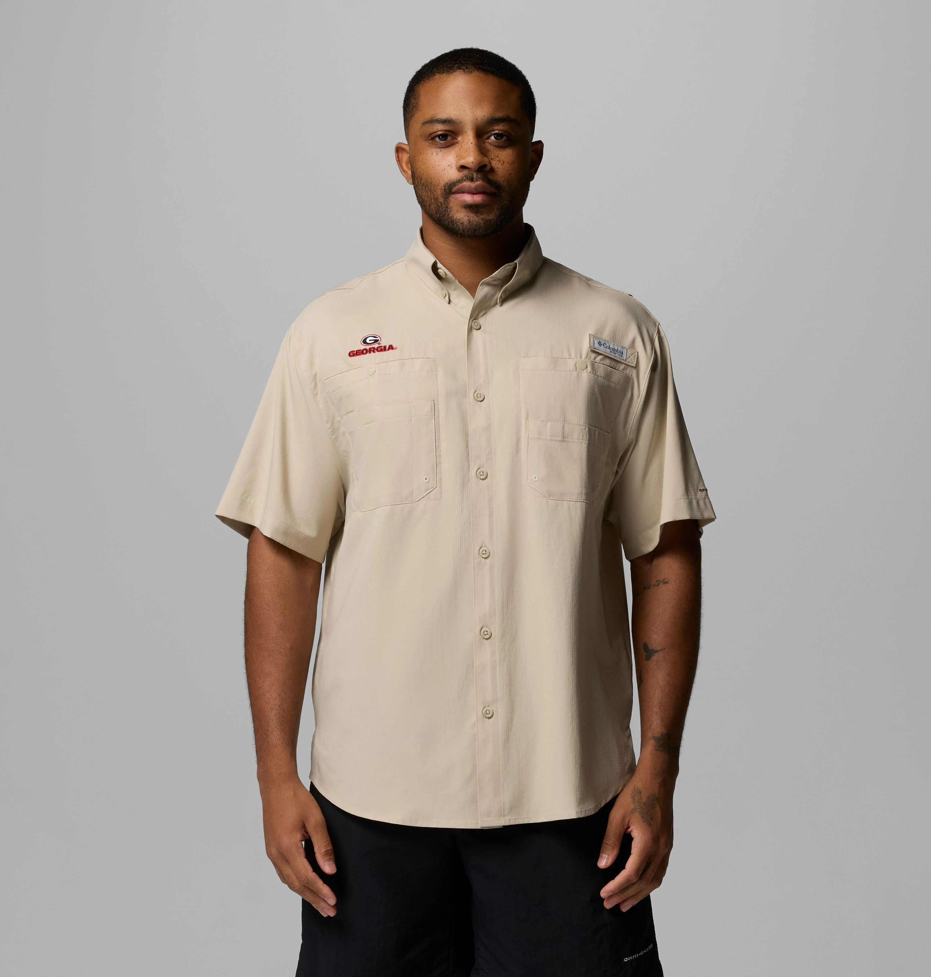Men's Collegiate PFG Tamiami Short Sleeve Shirt - Georgia - 1