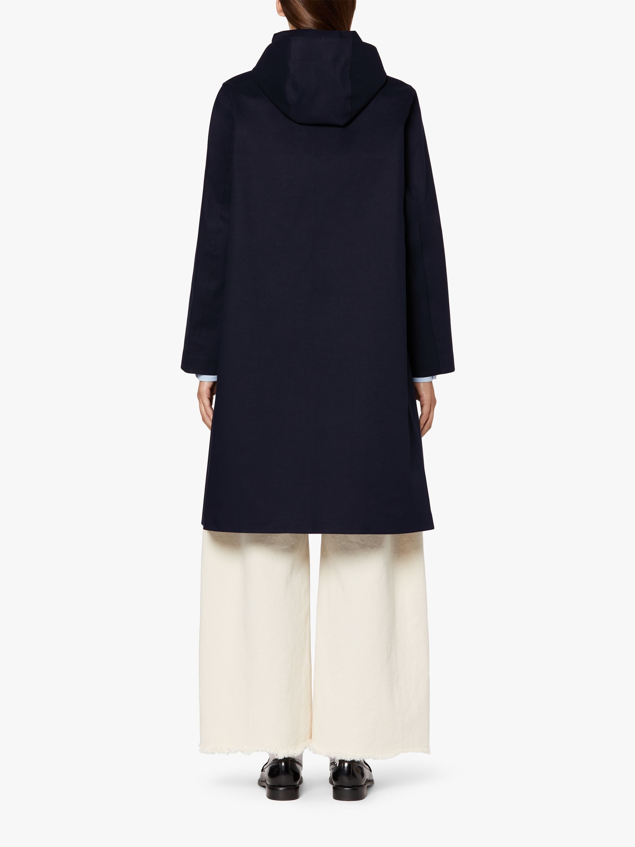 WATTEN NAVY BONDED COTTON HOODED COAT | LR-1023 - 4