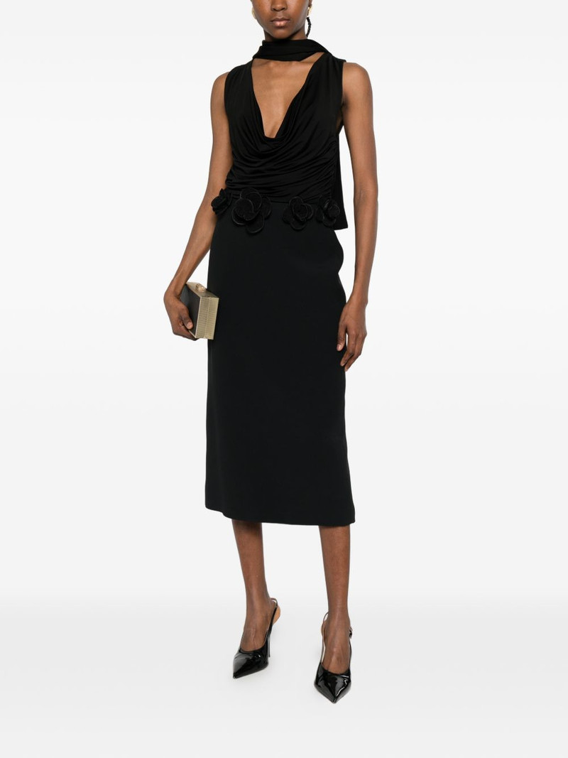 David Koma floral-trim midi skirt outlook