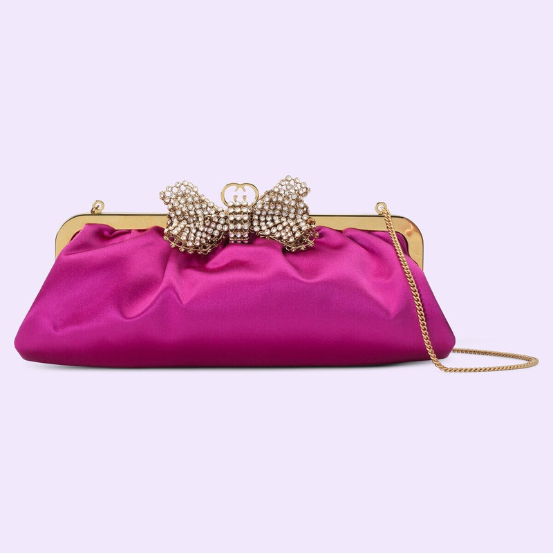 Satin handbag with bow 1