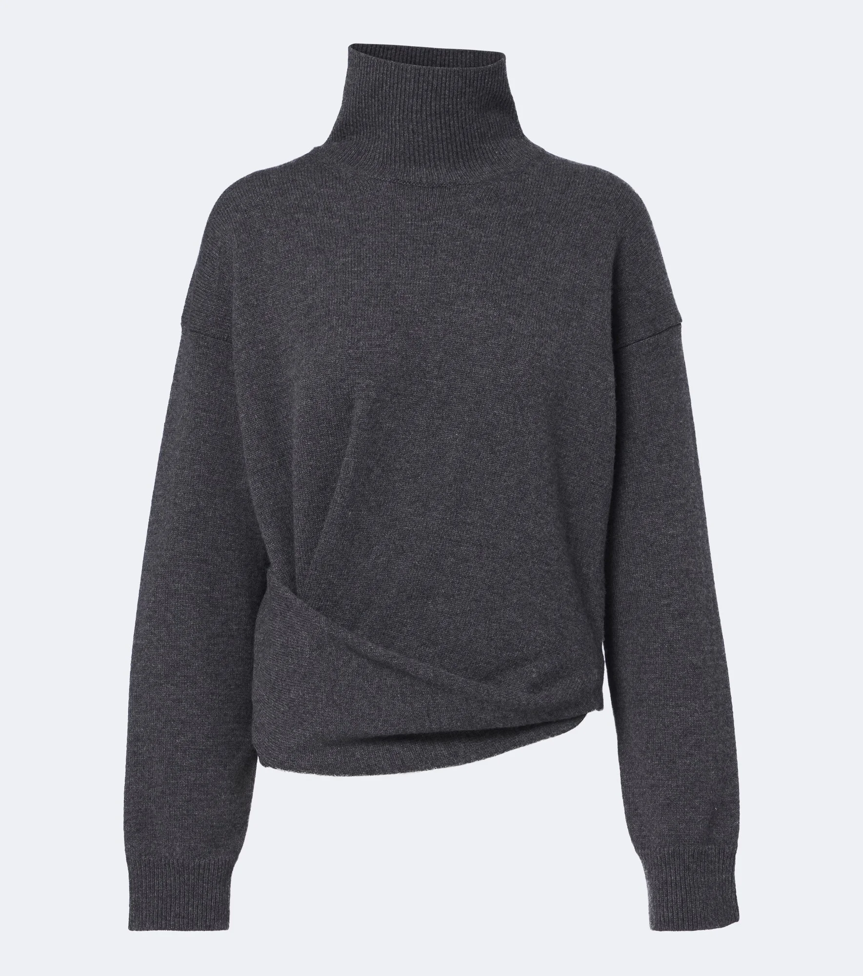Draped wool and cashmere turtleneck sweater - 1