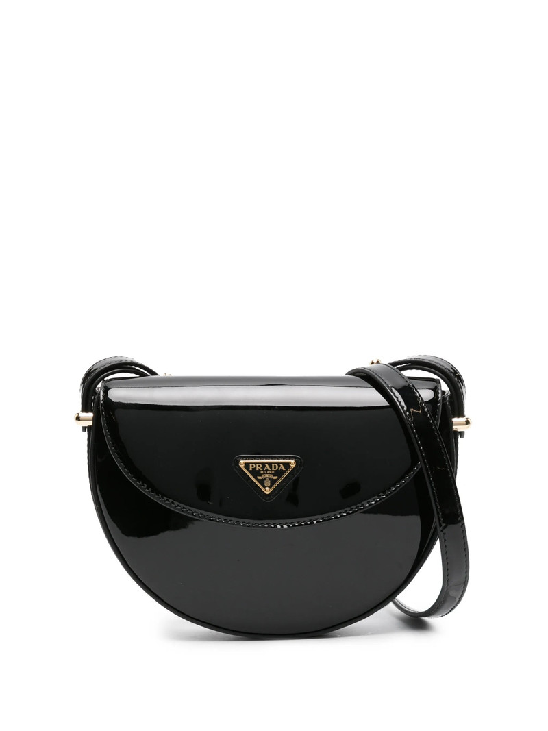 Triangle-logo Patent Leather Shoulder Bag 1