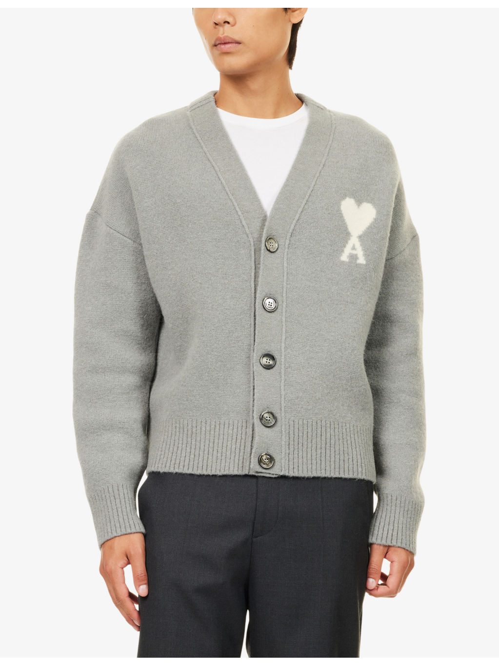 Logo-Intarsia Brushed Wool-Blend Cardigan - 3