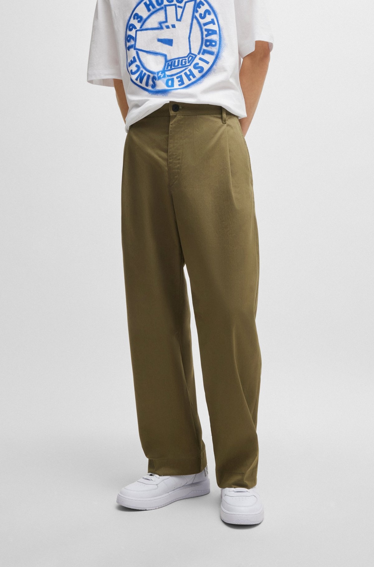 SKATER-STYLE TROUSERS IN COTTON TWILL WITH BLUE LABEL - 2