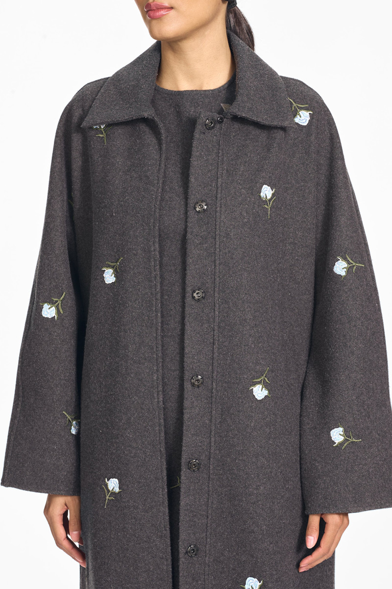 EMBROIDERED ALESSANDRA COAT - GRAPHITE 5