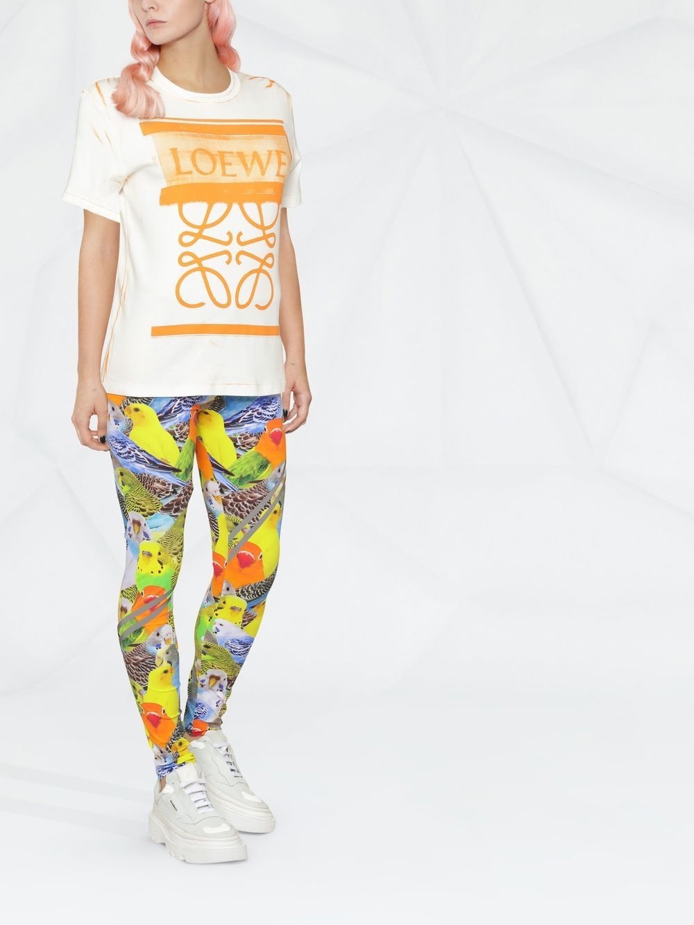 bird-print leggings - 2