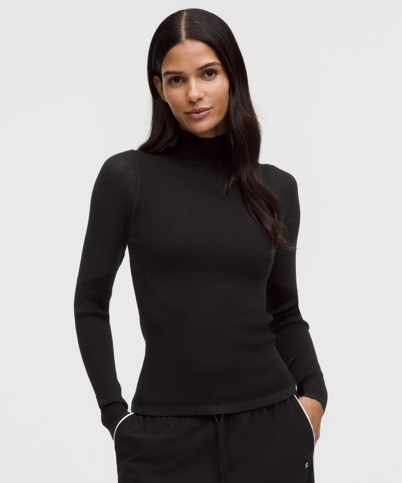 Ribbed Merino-Blend Turtleneck Sweater 1