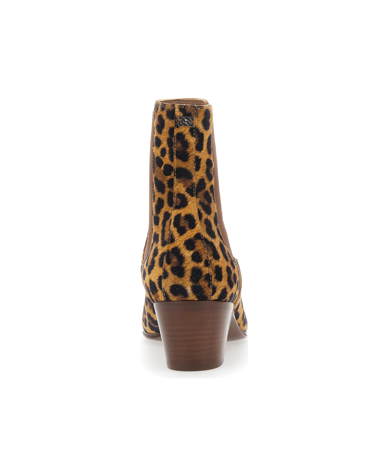 Brown Ankle Boots With All-over Leopard Print In Leather Blend Woman - 4