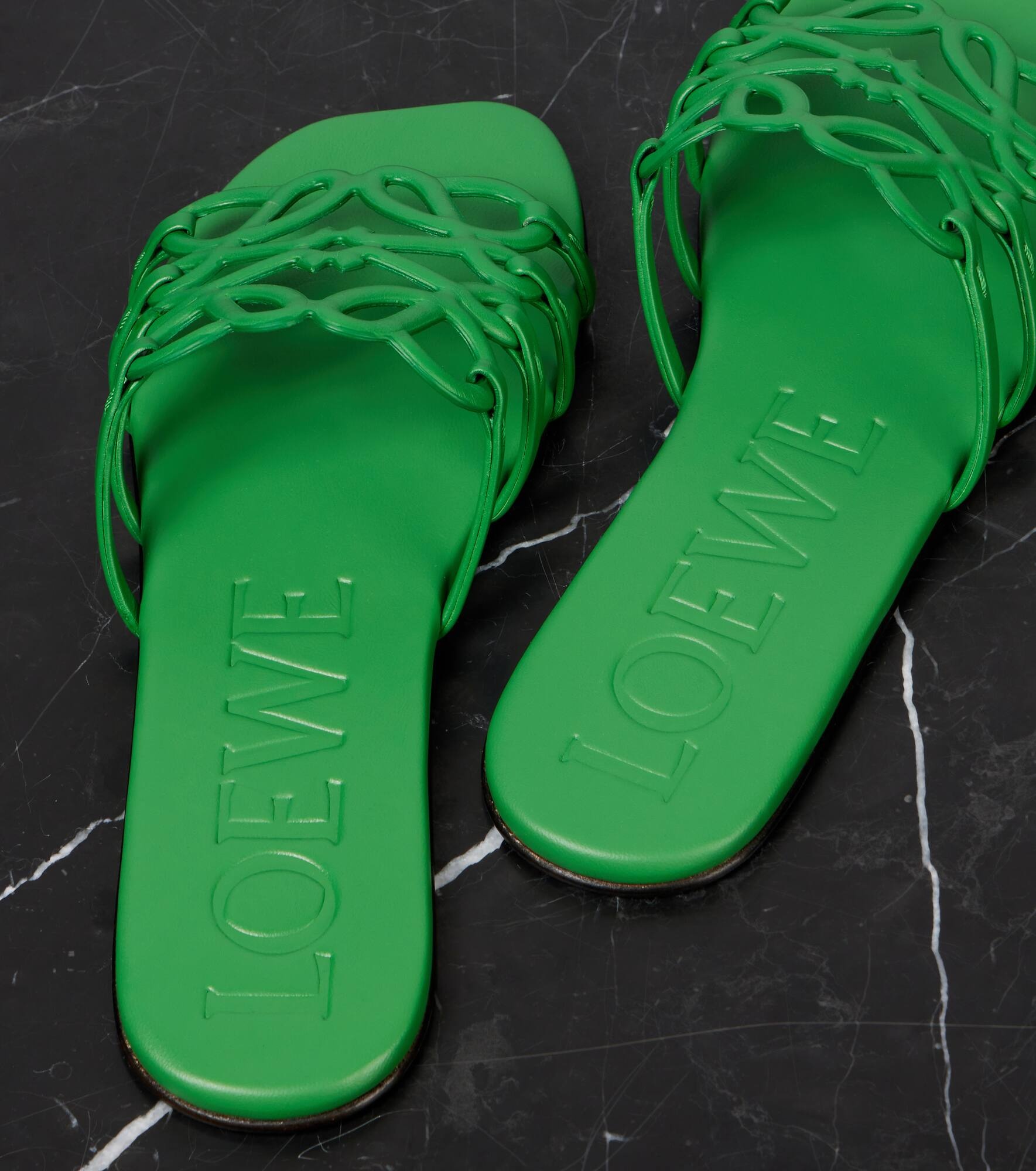 Anagram leather slides - 5