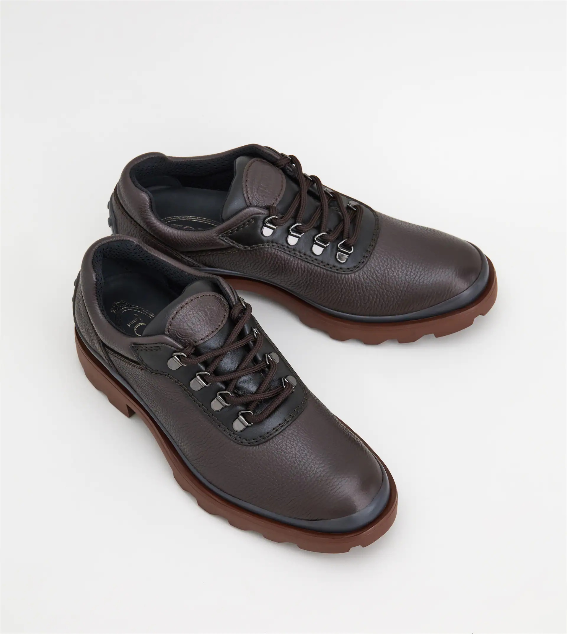 LACE-UPS IN LEATHER - BROWN - 2