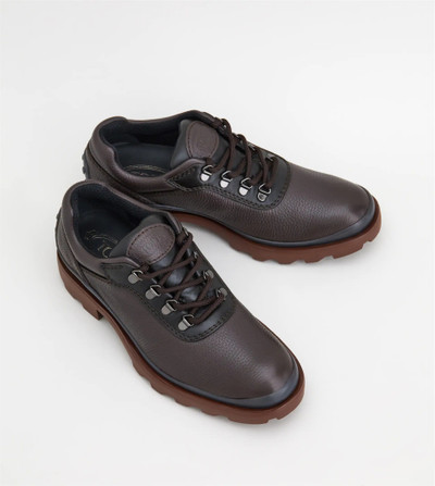 Tod's LACE-UPS IN LEATHER - BROWN outlook