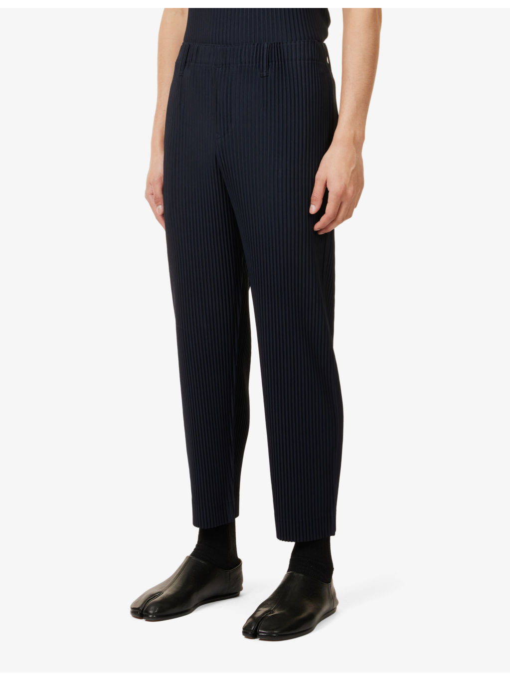 Regular-fit pleated knitted trousers - 3