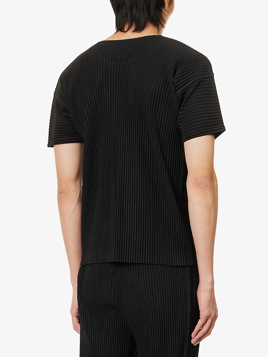 Basic pleated knitted T-shirt - 4