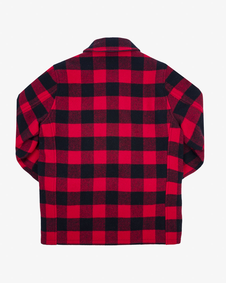 IHW-19-RED Wool Buffalo Check Hunting Jacket - Red - 6