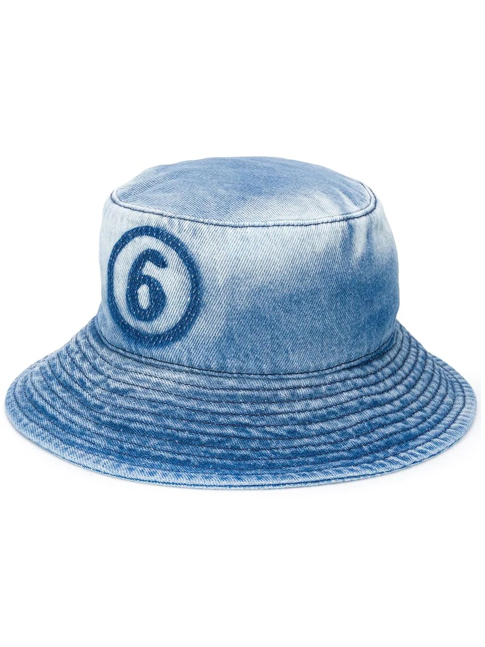 logo denim bucket hat - 1