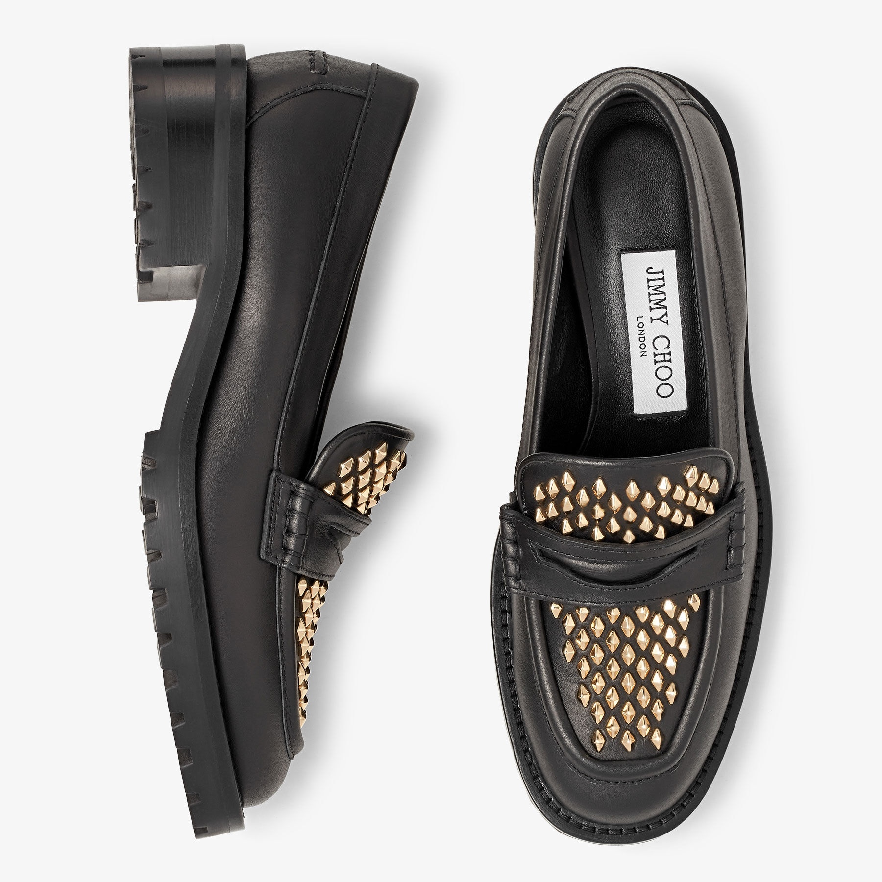 Deanna 30
Black Leather Loafers with Studs - 4