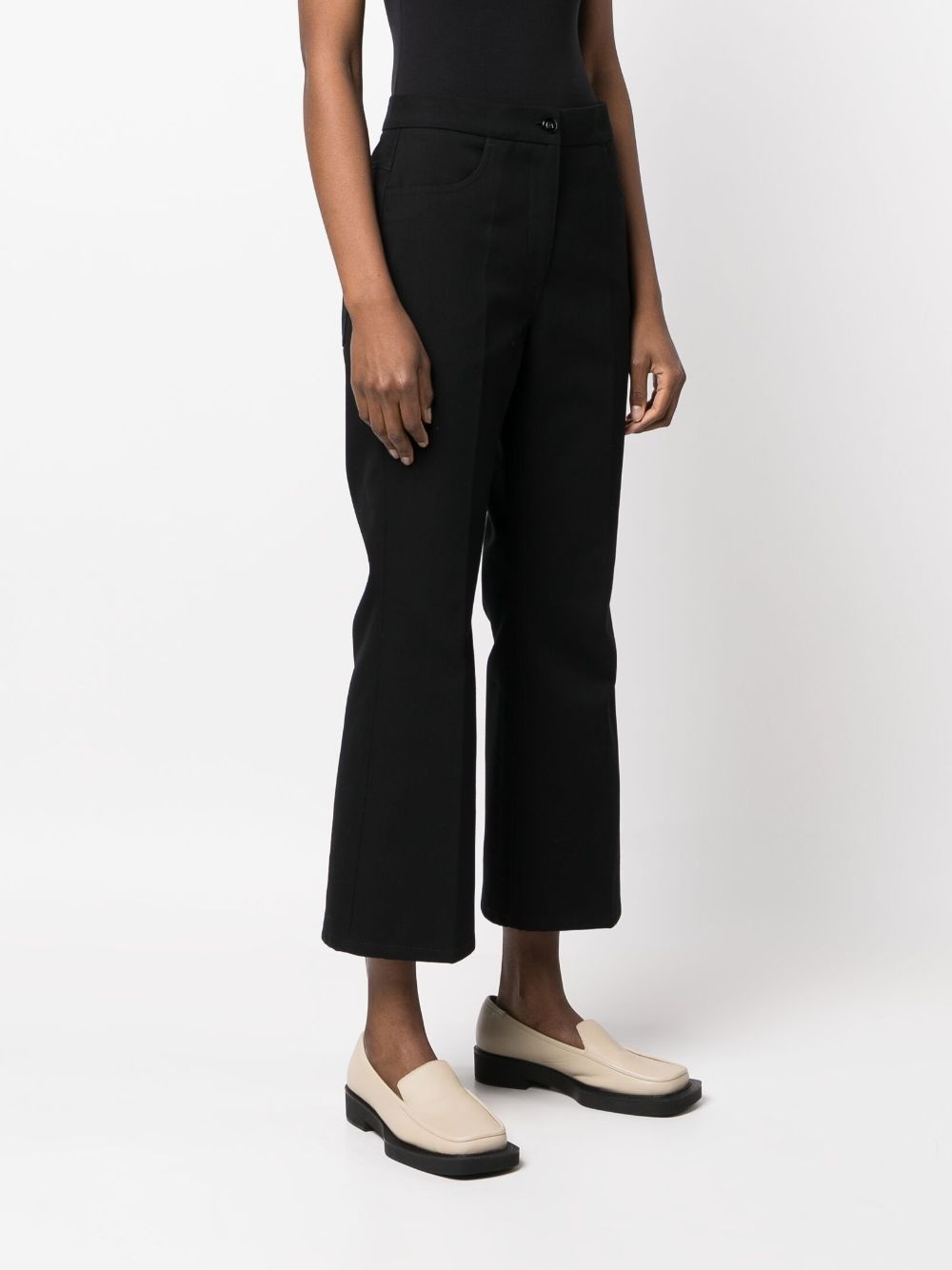 pressed-crease flared cropped trousers - 3