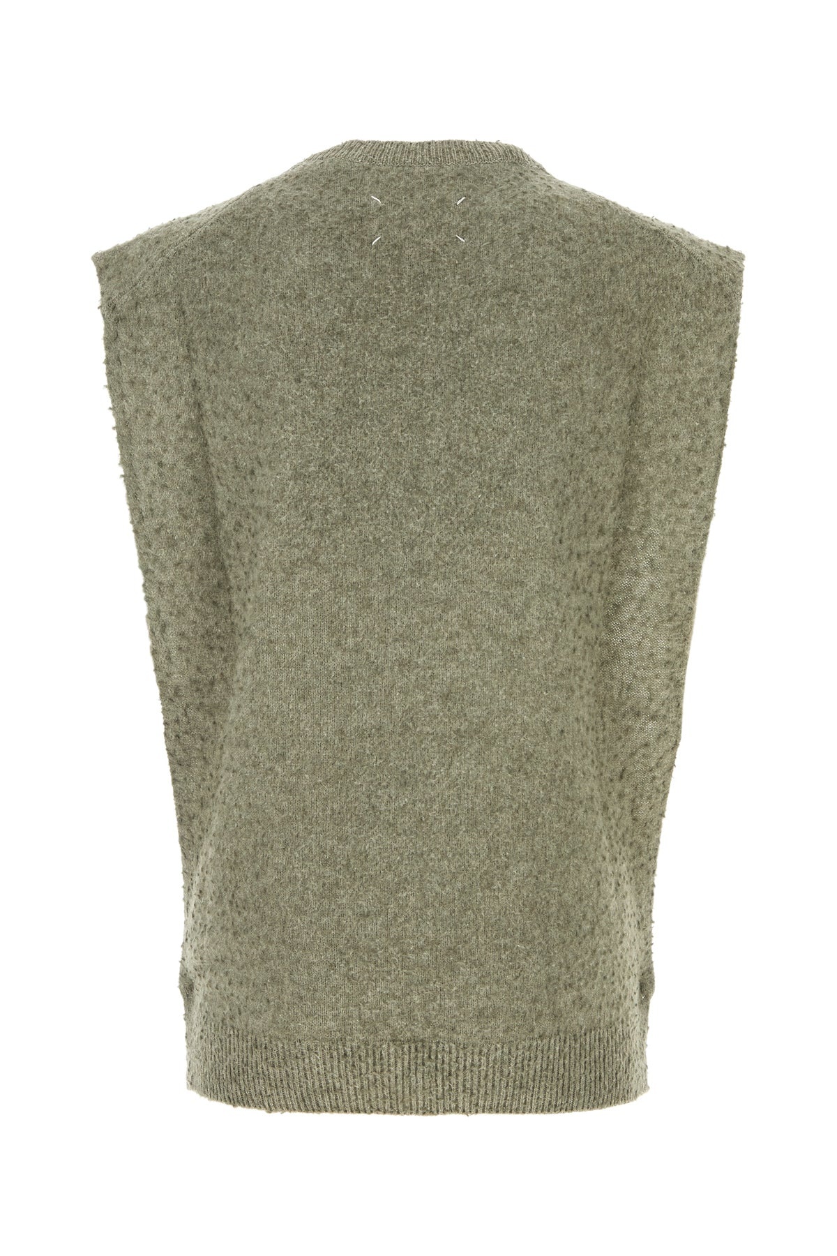 Sage green wool blend vest - 2