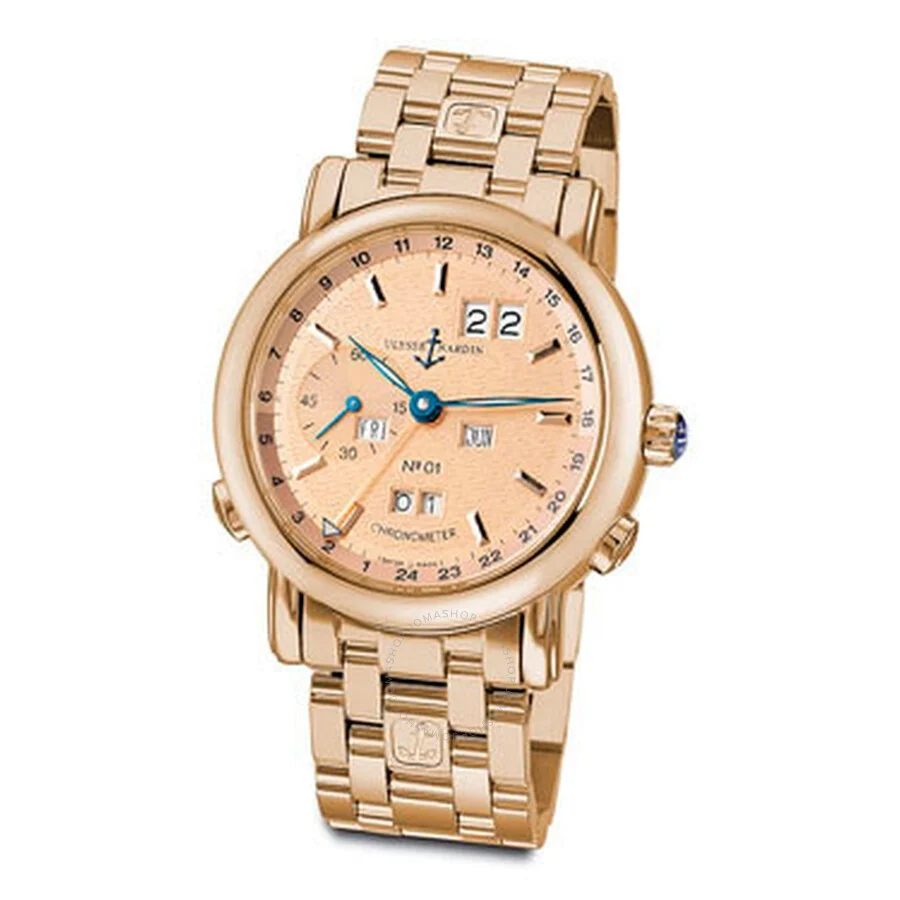 Ulysse Nardin GMT Perpetual Copper Guilloche Dial 18kt Rose Gold Automatic Men's Watch 322-88-8 - 1