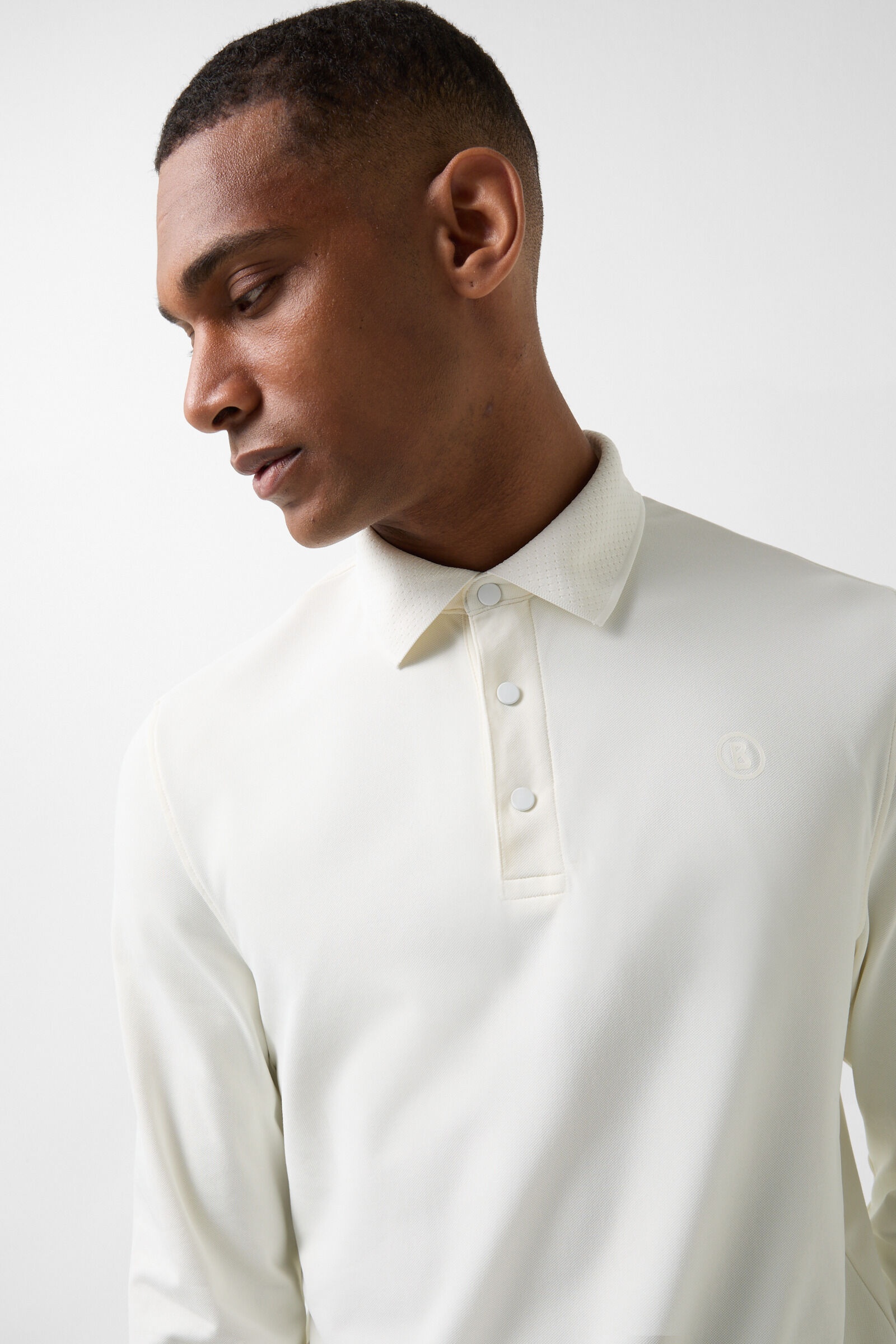 Gustavo Functional longsleeve polo shirt in Off-white - 3