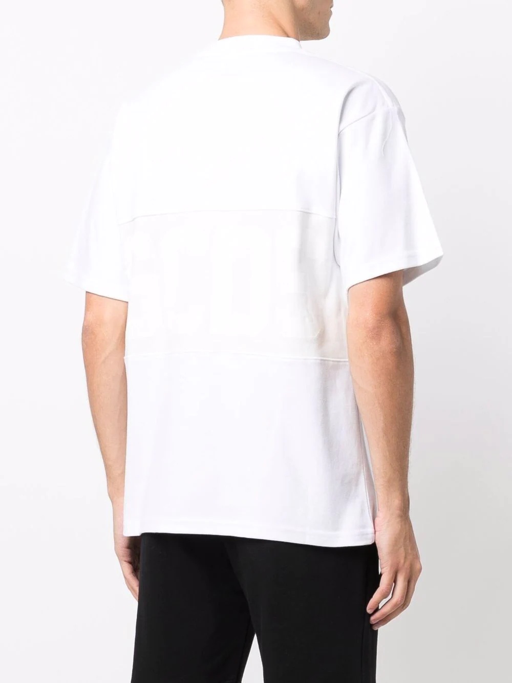 logo-print panelled T-shirt - 4