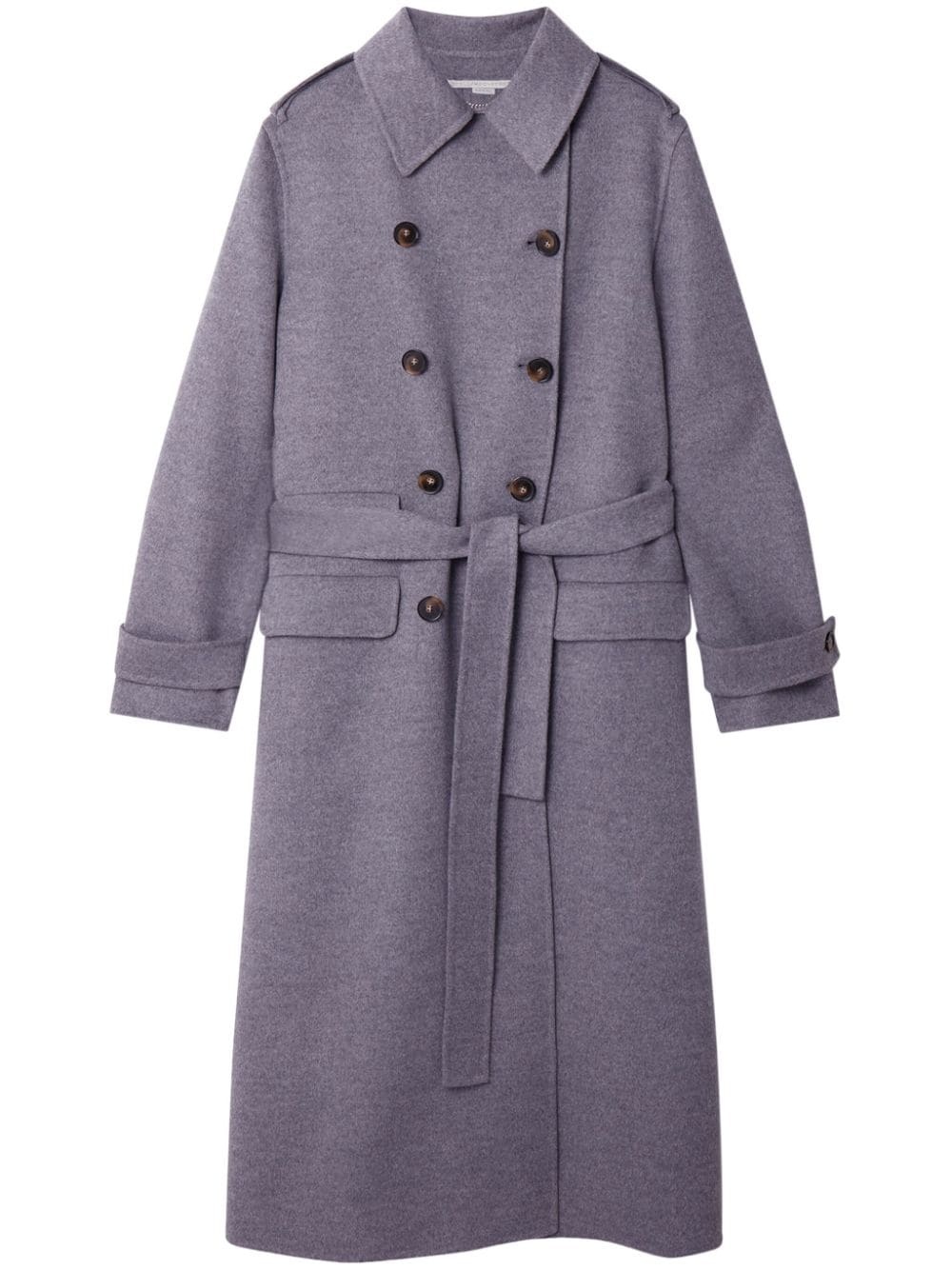 コート Stella McCartney Double-breasted wool trench coat STELLA MCCARTNEY + NET SUSTAIN belted double-breasted wool