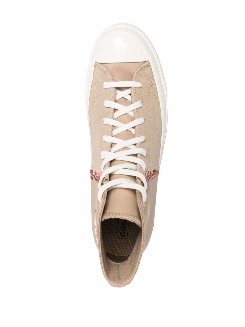 patchwork-stitched high-top sneakers - 4