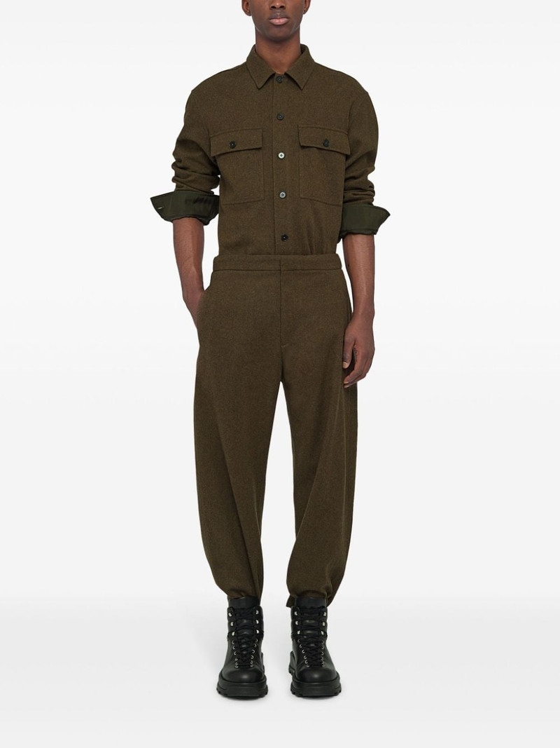 Jil Sander logo-patch wool tapered trousers outlook