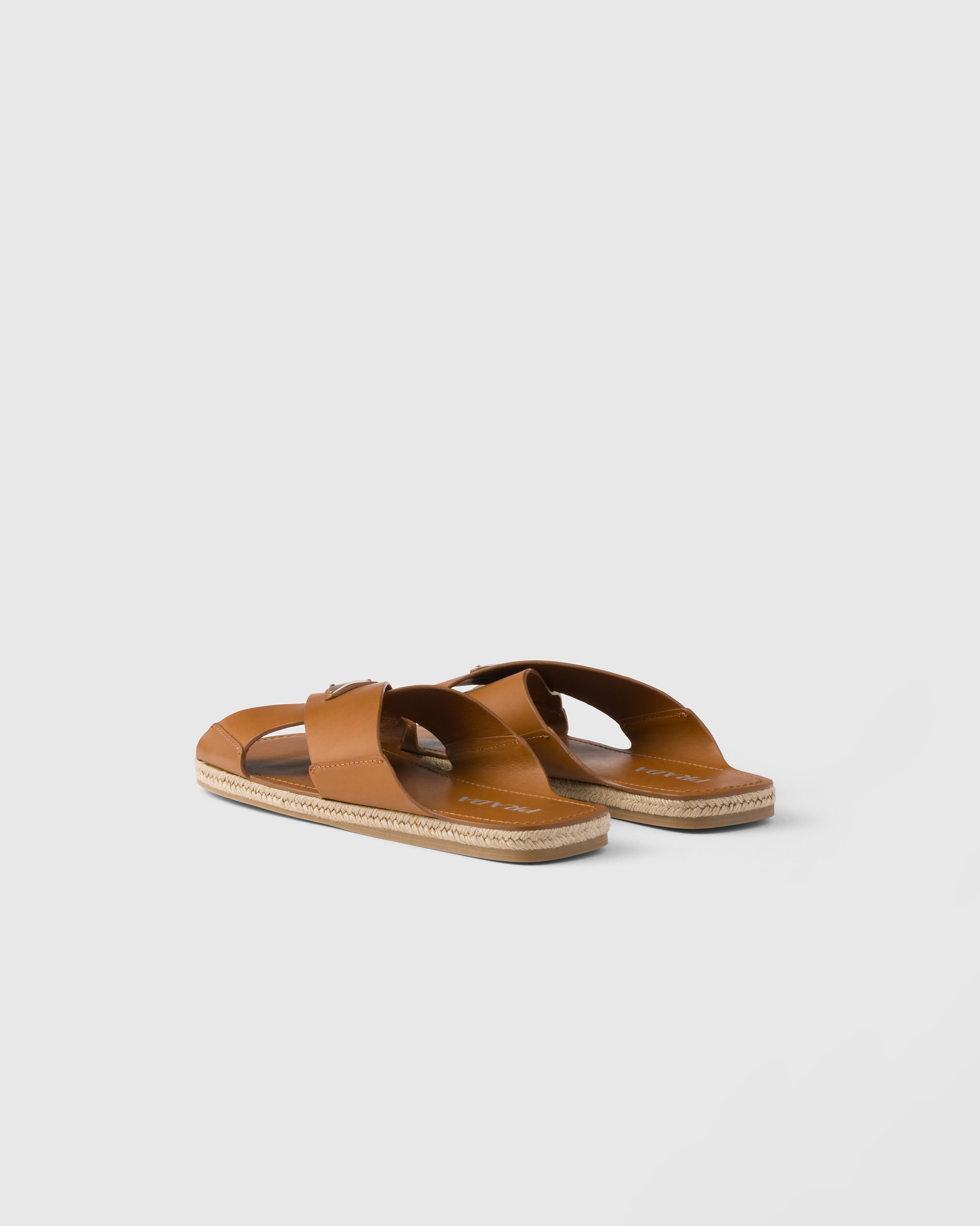 Crisscross leather slides - 4