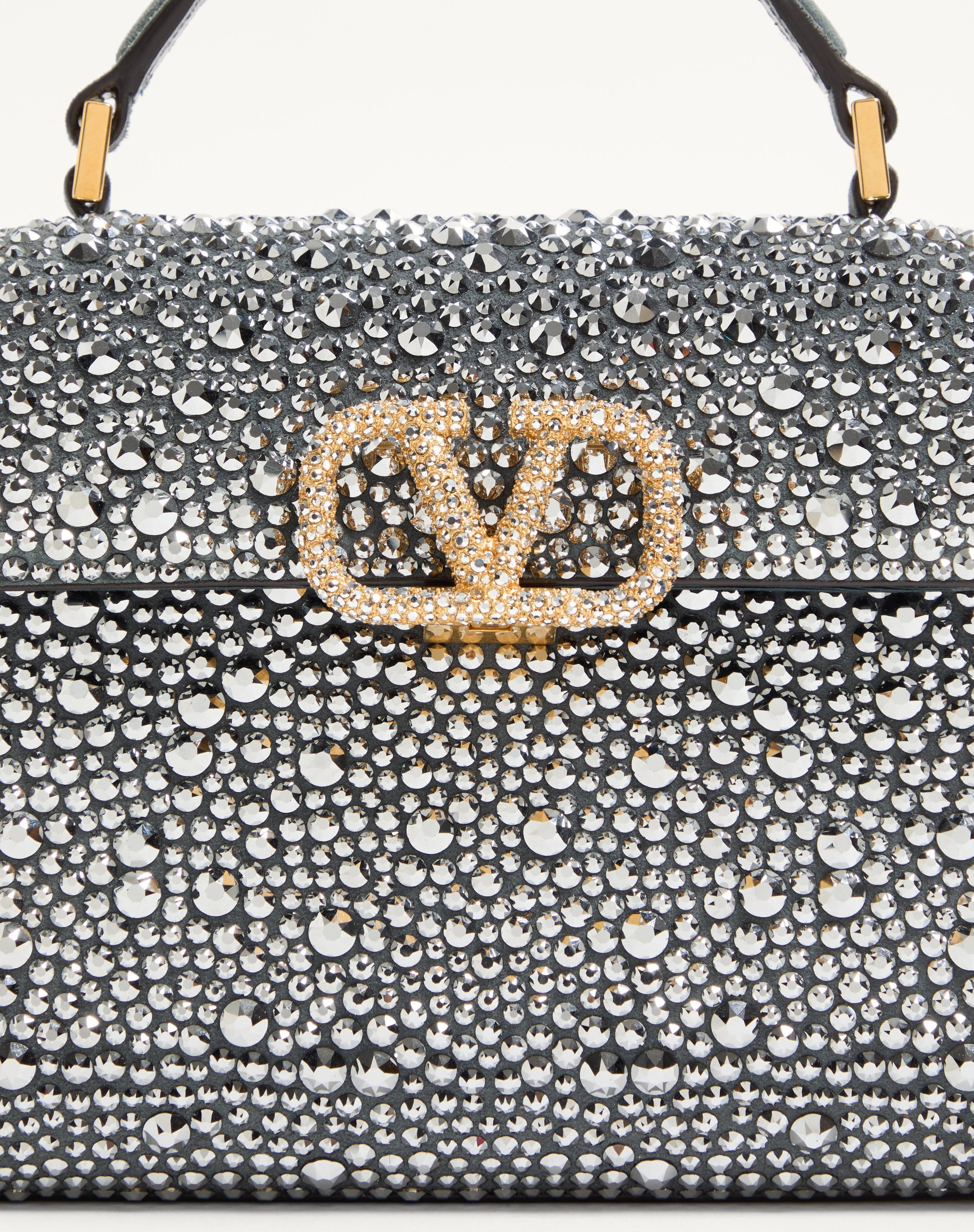VALENTINO GARAVANI VSLING MINI HANDBAG WITH RHINESTONES AND JEWEL LOGO - 8