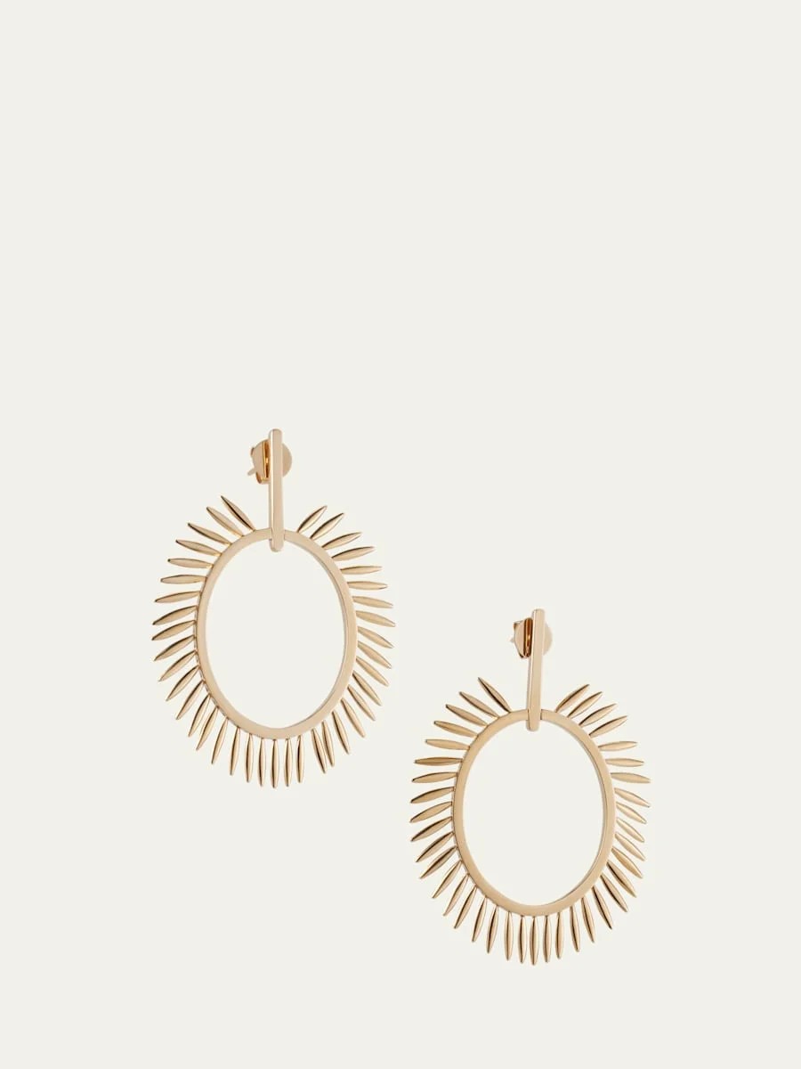 18K Yellow Gold Grass Sunny Earrings - 1