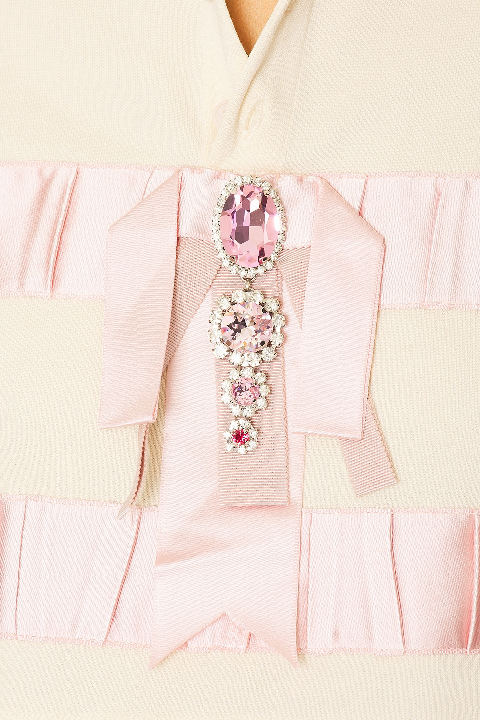 Crystal Bow Cropped Polo - 5
