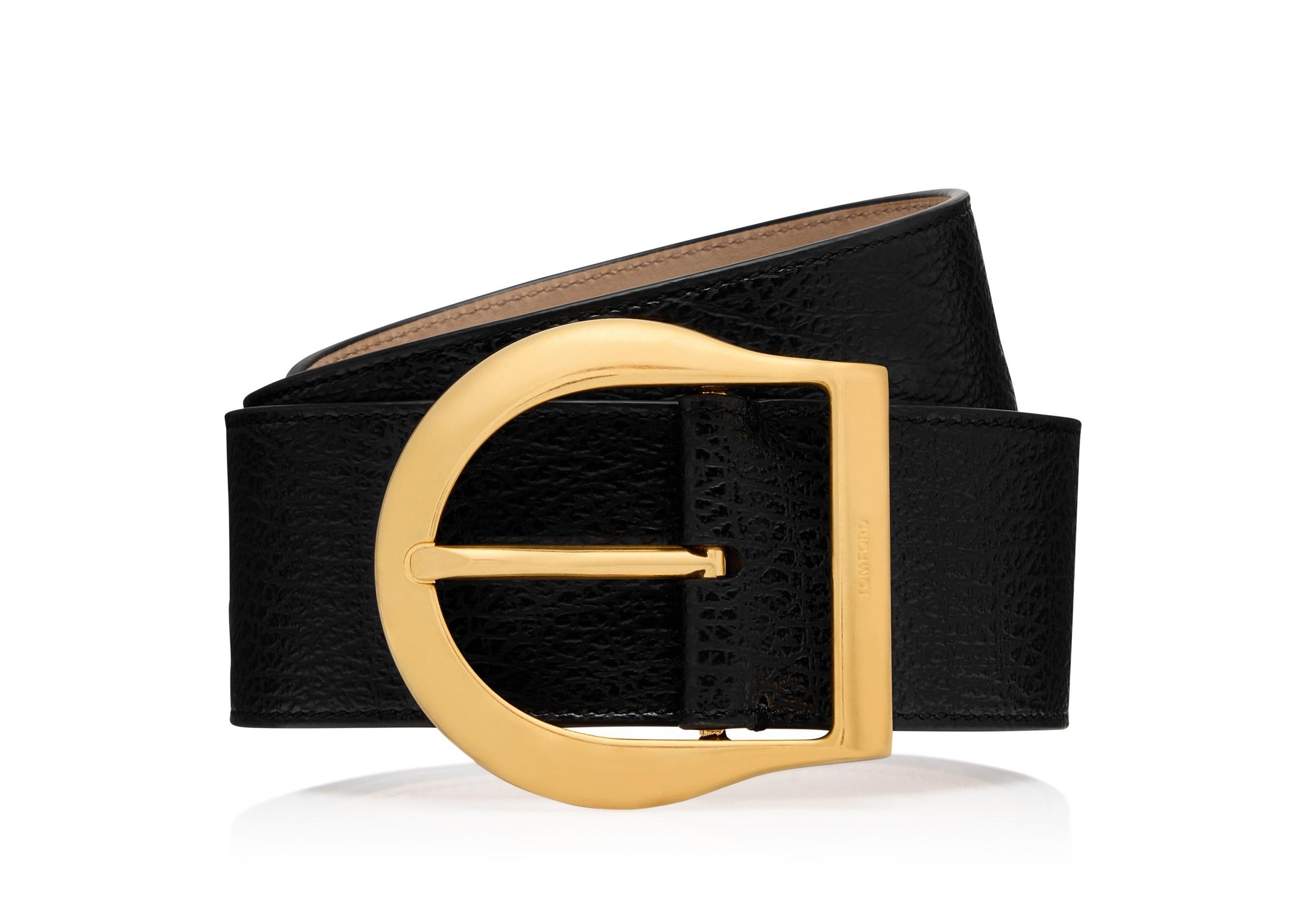 GRAIN LEATHER WESTERN JEANS BELT - 1