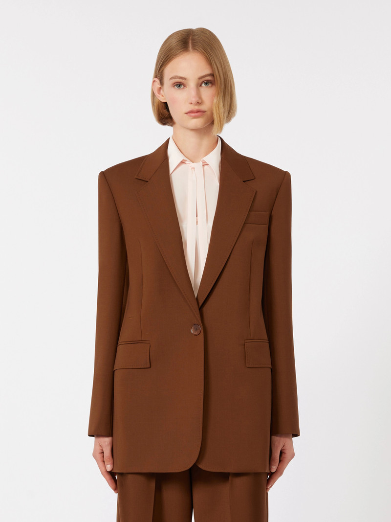 BALCO Single-breasted stretch wool blazer - CHOCOLATE 3