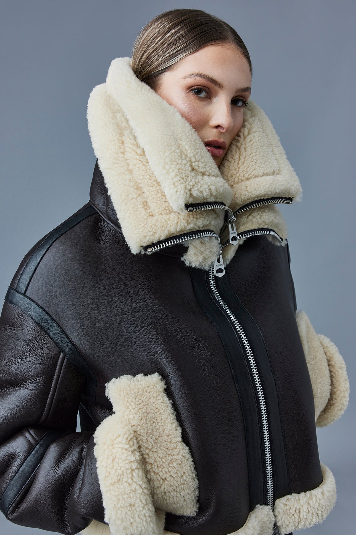 PENELOPA Sheepskin jacket with double collar - 6