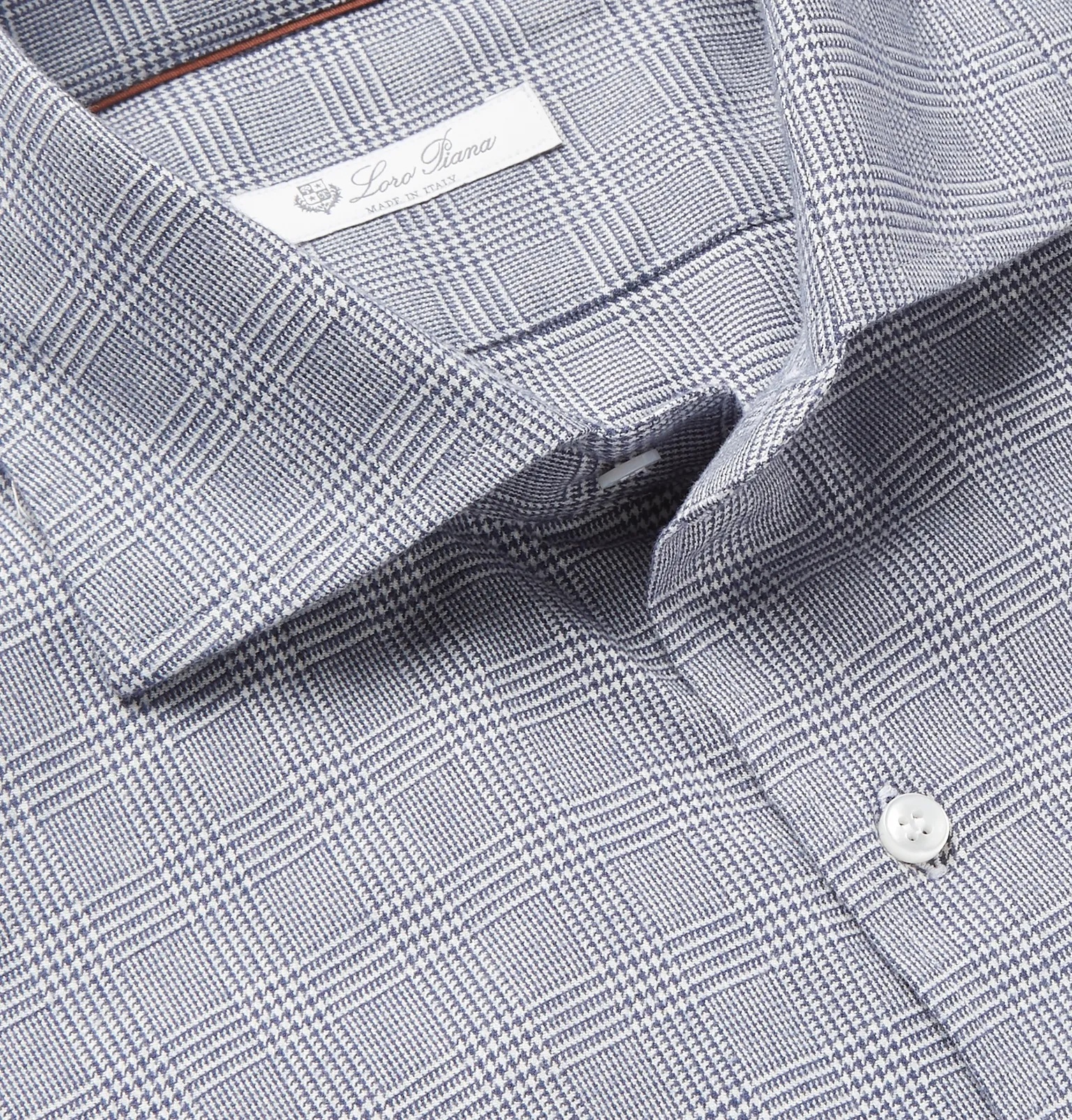 Slim-Fit Prince of Wales Checked Brushed-Cotton Shirt - 12